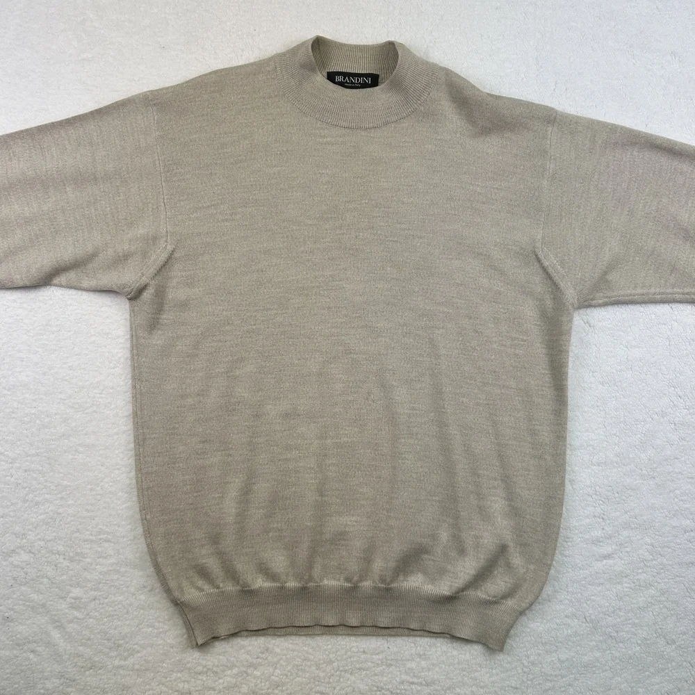 Brandini Sweater Mens Large Tall Woolmark 100% Merino Wool Crewneck Italy